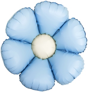 Шар с клапаном (15''/38 см) Мини-цветок, Ромашка, Голубой, Сатин, 5 шт. в уп.