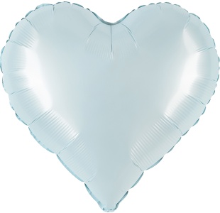 Шар (18''/46 см) Сердце, Голубой, Сатин, 1 шт.